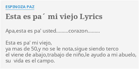 esta pa mi viejo lyrics|esta es pa mi viejo meaning.